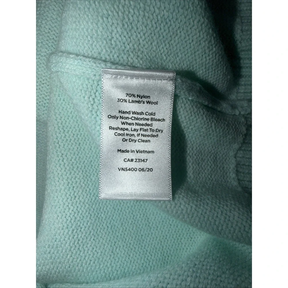 Talbots Fair Isle Nordic Lambswool Blend Sweater Women's Size Medium Blue White